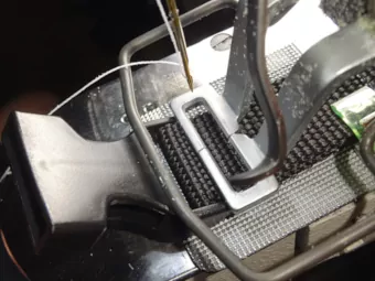 1-inch collar clamped at the buckle