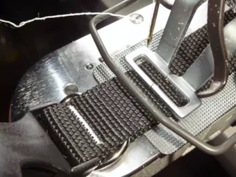 1-inch collar clamped at the buckle-end's tail