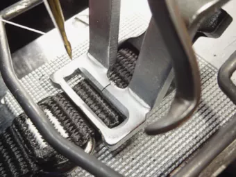 5/8-inch collar clamped on the buckle-side of the ring