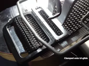 1-1/2 inch collar clamped at the tri-glide