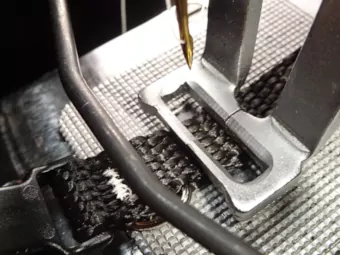 3/8-inch collar (long) clamped on tail-side of the ring