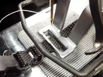 3/8-inch collar (long) clamped at the buckle-end's tail