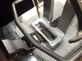 3/8-inch collar (short) buckle-end's tail clamped.