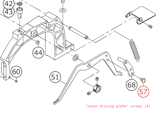 Drawing of the LK-1900's arch lever driving plate parts