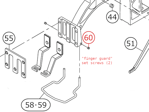 Drawing of the LK-1900's fingerguard parts