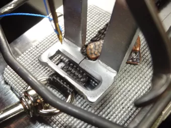 3/8-inch leash: snap-end, the handle opening clamped for bartacking